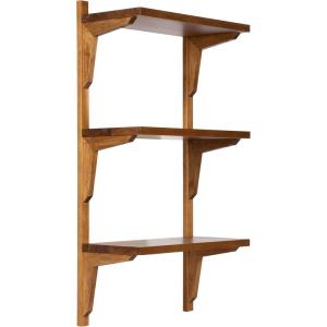 imageKate and Laurel Meridien Modern ThreeTier Wooden Shelves 18 x 9 x 32 Rustic Brown Stunning Tiered Wall Shelf for Storage and Display as Cute Nursery Shelving or Bedroom Storage
