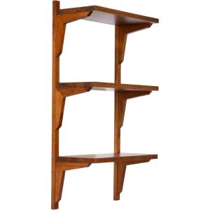 imageKate and Laurel Meridien Modern ThreeTier Wooden Shelves 18 x 9 x 32 Walnut Brown Stunning Tiered Wall Shelf for Storage and Display as Cute Nursery Shelving or OverThe Toilet Storage