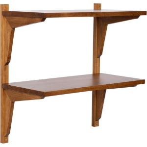 imageKate and Laurel Meridien Modern TwoTier Wooden Shelves 24 x 12 x 24 Rustic Brown Stunning Tiered Wall Shelf for Storage and Display as Cute Nursery Shelving or Bedroom Storage
