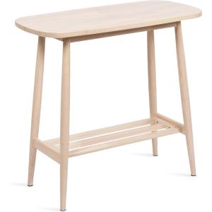 imageKate and Laurel Nilas Modern Rectangle Wood Console Table 32 x 16 x 30 Light Natural Decorative Transitional TwoTier Entryway Table with Storage and Solid Rubberwood Construction