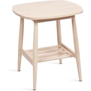 imageKate and Laurel Nilas Modern Rectangle Wood Side Table 22 x 20 x 24 Light Natural Decorative Slatted Wood TwoTier End Table for Use as a Bedroom Nightstand or Living Room Accent