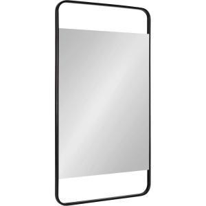 imageKate and Laurel Nobles Modern Rounded Rectangle Mirror 20 x 36 Black Decorative Wall Mirror with Large Frame and Floating GlassBlack