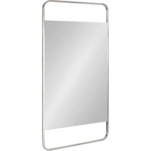 imageKate and Laurel Nobles Modern Rounded Rectangle Mirror 20 x 36 Black Decorative Wall Mirror with Large Frame and Floating GlassSilver