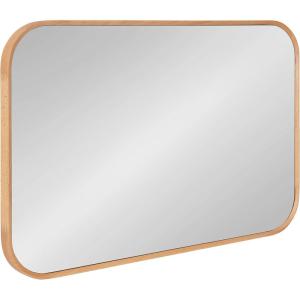 imageKate and Laurel Nordlund Modern Wood Framed Wall Mirror 23 x 35 Natural Brown Chic Rounded Rectangle Mirror for WallNatural
