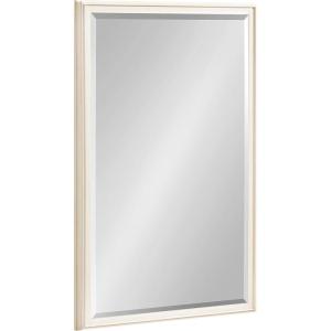 imageKate and Laurel Oakhurst Traditional Rectangular Wall Mirror 20 x 30 Black Distressed Vintage Rectangle Vanity Mirror for Use as Bathroom Mirror for Over Sink or Refined Entryway MirrorWhite