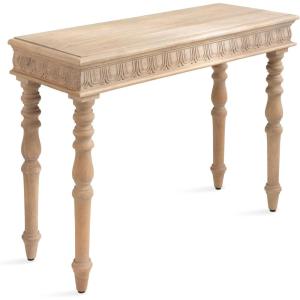imageKate and Laurel Patresa Traditional Carved Wood Console Table 36 x 30 x 14 Dark Mocha Decorative Rectangle Entryway Table with Wooden Carving Details and Turned LegsBrown