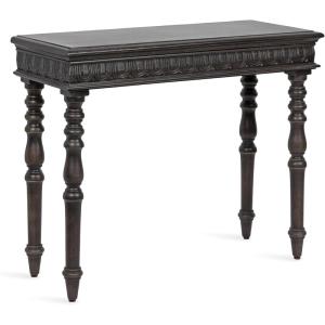 imageKate and Laurel Patresa Traditional Carved Wood Console Table 36 x 30 x 14 Dark Mocha Decorative Rectangle Entryway Table with Wooden Carving Details and Turned LegsDark Brown