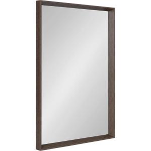 imageKate and Laurel Quato Transitional Rectangle Wall Mirror 24 x 36 Dusty Brown Framed Rectangular Framed Statement Mirror with Embossed Woodgrain TextureBrown