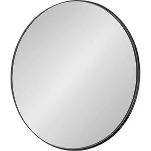 imageKate and Laurel Rollo Modern Round Wall Mirror 22 inch Diameter Black Beautiful Circular Mirror for WallBlack