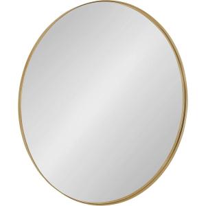 imageKate and Laurel Rollo Modern Round Wall Mirror 22 inch Diameter Black Beautiful Circular Mirror for WallGold