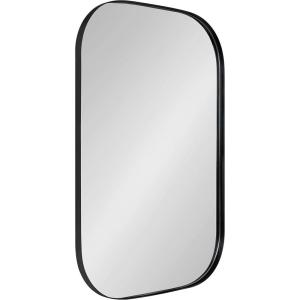 imageKate and Laurel Rollo Modern Rounded Rectangle Mirror 20 x 30 Black Decorative Metal Framed Mirror with Radius CornersBlack