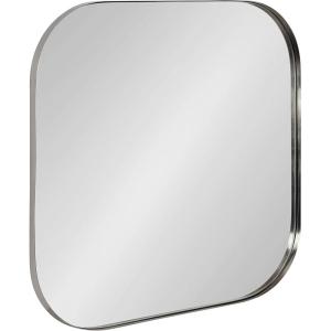imageKate and Laurel Rollo Modern Rounded Rectangle Mirror 20 x 30 Black Decorative Metal Framed Mirror with Radius CornersSilver