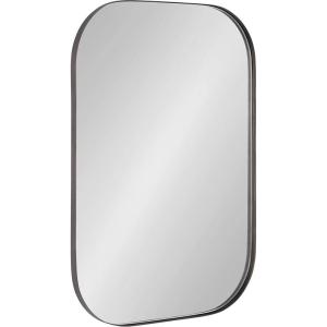 imageKate and Laurel Rollo Modern Rounded Rectangle Mirror 20 x 30 Silver Decorative Metal Framed Mirror with Radius CornersBronze