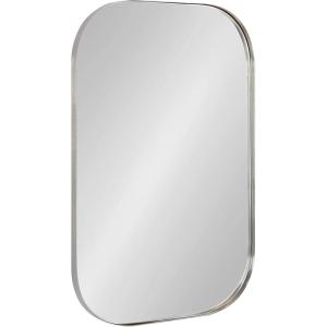 imageKate and Laurel Rollo Modern Rounded Rectangle Mirror 20 x 30 Silver Decorative Metal Framed Mirror with Radius CornersSilver