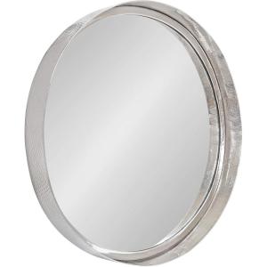 imageKate and Laurel Samana Modern Metal Framed Round Mirror 24 inch Diameter Silver Glam Wall Decor for Any Room
