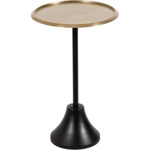 imageKate and Laurel Sanzo Modern Pedestal Round Side Table 15 x 15 x 24 Antique Brass and Black Circle End Table with Metal Tabletop for Use as Indoor Plant Stand or Bedroom NightstandGoldBlack