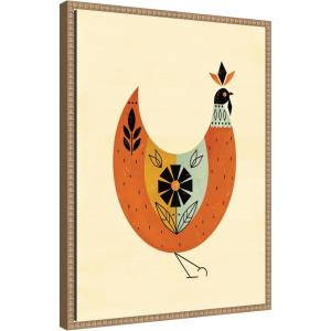 imageKate and Laurel Spring Chicken Framed Canvas Wall Art by Amber Leaders 18 x 24 Sylvie Beaded Rustic Natural Whimsical Animals Abstract Art for Wall Decor Living Room Bedroom