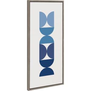 imageKate and Laurel Sylvie Circles and Curves Ocean Beach Blues Framed Canvas Wall Art by The Creative Bunch Studio 30x30 Gray Oversized Ocean Waves Wall Decor18x40