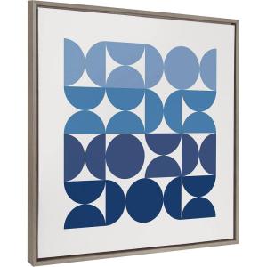 imageKate and Laurel Sylvie Circles and Curves Ocean Beach Blues Framed Canvas Wall Art by The Creative Bunch Studio 30x30 Gray Oversized Ocean Waves Wall Decor30x30