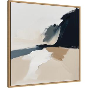 imageKate and Laurel Sylvie Coastal Modern Abstract Landscape II Framed Canvas Wall Art by The Creative Bunch Studio 30x30 Natural Modern Contemporary Abstract Nature Art for Wall Decor Living Room