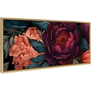 imageKate and Laurel Sylvie Dark Academia Floral in Rich Jewel Tones Framed Canvas Wall Art by The Creative Bunch Studio 315x415 Bright Gold Modern Colorful Flower Art for WallBright Gold