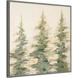 imageKate and Laurel Sylvie Evergreen Trees Abstract Framed Canvas Wall Art by The Creative Bunch Studio 30 x 30 Natural Rustic Farmhouse Landscapes Nature Art for Wall Decor Living Room BedroomGray