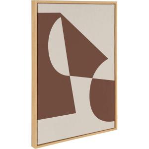 imageKate and Laurel Sylvie Eye Catching Sleek Abstract 5 Brown and Beige Framed Canvas Wall Art by The Creative Bunch Studio 23x33 Natural Modern Contemporary Art for Wall