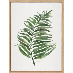 imageKate and Laurel Sylvie Green Fern Framed Canvas Wall Art by Patricia Shaw 18x24 Natural Decorative Plant Art for Wall