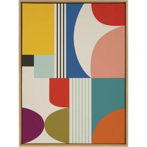imageKate and Laurel Sylvie Mid Century Modern Pattern Framed Canvas Wall Art by Rachel Lee of My Dream Wall 315x415 Natural Colorful Abstract Art for Home Wall DecorNatural