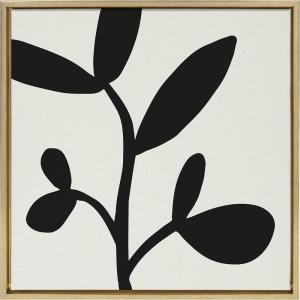 imageKate and Laurel Sylvie Modern Botanical Neutral Abstract 2 Framed Canvas Wall Art by The Creative Bunch Studio 22x22 Natural Decorative Shadow Art for WallGold