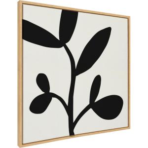 imageKate and Laurel Sylvie Modern Botanical Neutral Abstract 2 Framed Canvas Wall Art by The Creative Bunch Studio 22x22 Natural Decorative Shadow Art for WallNatural