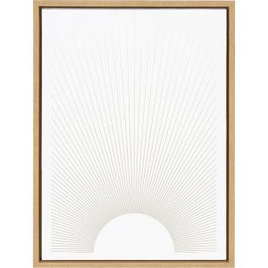 imageKate and Laurel Sylvie Sun Rays Framed Canvas Wall Art by Rocket Jack 18x24 Natural Chic Minimalist Sunset Art for WallNatural