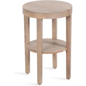 imageKate and Laurel Talcott Modern Round Wood Side Table 16 x 16 x 24 Light Natural Transitional Decorative TwoTier End Table for Use as a Bedroom Nightstand or Living Room Plant Stand Table