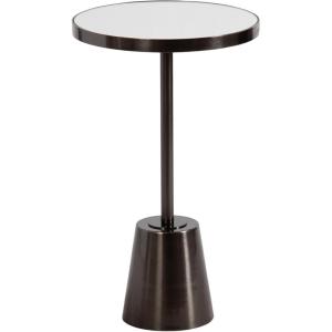 imageKate and Laurel Tira Elegant Round Mirrored Side Table 14 x 14 x 24 Gold Modern Glam Circle End Table for Use as Bedroom Nightstand or Living Room Plant Stand TablePewter