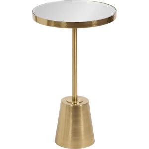 imageKate and Laurel Tira Elegant Round Mirrored Side Table 14 x 14 x 24 Gold Modern Glam Circle End Table for Use as Bedroom Nightstand or Living Room Plant Stand TableGold