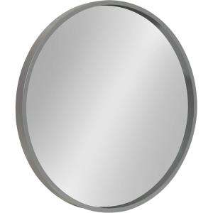 imageKate and Laurel Travis Round Wood Wall Mirror 315quot Diameter Gold Modern Glam Wall Dcor AccentGrey