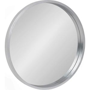 imageKate and Laurel Travis Round Wood Wall Mirror 315quot Diameter Gold Modern Glam Wall Dcor AccentSilver
