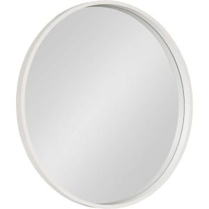 imageKate and Laurel Travis Round Wood Wall Mirror 315quot Diameter Gold Modern Glam Wall Dcor AccentWhite