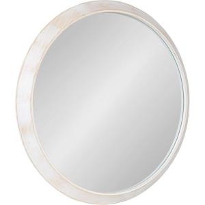 imageKate and Laurel Uldrich Modern Round Wall Mirror 24 inch Diameter White Decorative Round Mirror for WallWhite