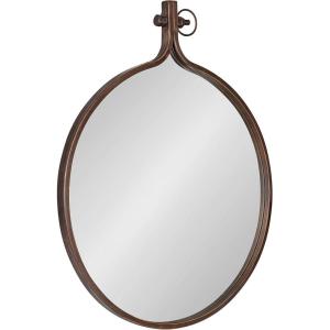 imageKate and Laurel Yitro Round Metal Wall Mirror 235 x 285 Bronze Farmhouse Wall Decor for Any Room