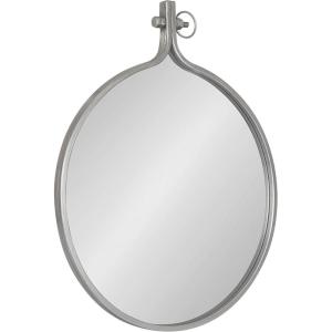 imageKate and Laurel Yitro Round Metal Wall Mirror 235 x 285 Silver Farmhouse Wall Decor for Any Room