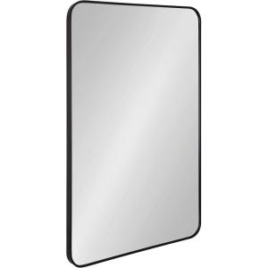 imageKate and Laurel Zayda Radius Rectangle Wall Mirror 30 x 42 Gold Metal Framed Minimalist Rectangular Mirror with Rounded CornersBlack