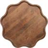 imageKate and Laurel Alezar MidCentury Modern Wavy Round Coffee Table 30 x 30 x 18 Walnut Brown Transitional Scalloped Circle Living Room Table with Solid Mango Wood Construction and Tapered Legs