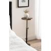 imageKate and Laurel Engles Traditional AdjustableHeight Pedestal Drink Table 10 x 10 x 30 Black and Antique Brass Round Metal Plant Stand with Embossed Sunburst Pattern for Living Room Accent Table