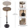imageKate and Laurel Engles Traditional AdjustableHeight Pedestal Drink Table 10 x 10 x 30 Black and Antique Brass Round Metal Plant Stand with Embossed Sunburst Pattern for Living Room Accent Table