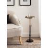 imageKate and Laurel Engles Traditional AdjustableHeight Pedestal Drink Table 10 x 10 x 30 Black and Antique Brass Round Metal Plant Stand with Embossed Sunburst Pattern for Living Room Accent Table