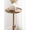 imageKate and Laurel Engles Traditional AdjustableHeight Pedestal Drink Table 10 x 10 x 30 Polished Brass Vintage Round Living Room Pedestal Table for Indoor Plant Stand with Protective Tabletop LipGold
