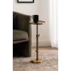 imageKate and Laurel Engles Traditional AdjustableHeight Pedestal Drink Table 10 x 10 x 30 Polished Brass Vintage Round Living Room Pedestal Table for Indoor Plant Stand with Protective Tabletop LipGold