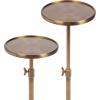 imageKate and Laurel Engles Traditional AdjustableHeight Pedestal Drink Table 10 x 10 x 30 Polished Brass Vintage Round Living Room Pedestal Table for Indoor Plant Stand with Protective Tabletop LipGold