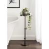 imageKate and Laurel Engles Traditional AdjustableHeight Pedestal Drink Table 10 x 10 x 30 Polished Brass Vintage Round Living Room Pedestal Table for Indoor Plant Stand with Protective Tabletop LipPewter